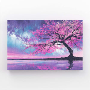 Purple Cherry Blossom Tree Wall Art