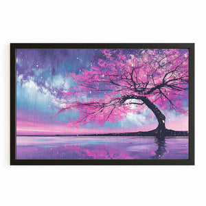 Purple Cherry Blossom Tree Wall Art