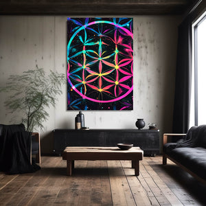 Purple Flower Of Life Art