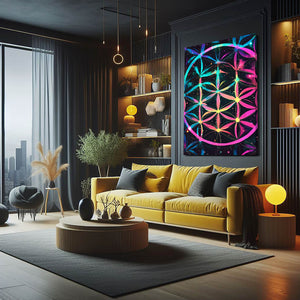 Purple Flower Of Life Art