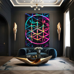 Purple Flower Of Life Art