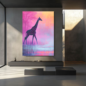 Purple Giraffe Wall Art