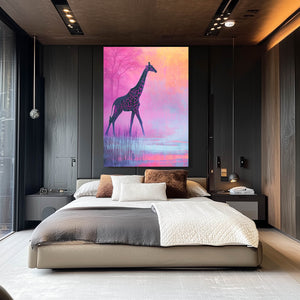 Purple Giraffe Wall Art