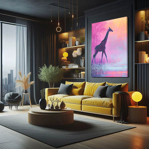 Purple Giraffe Wall Art
