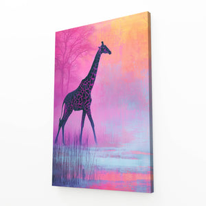 Purple Giraffe Wall Art
