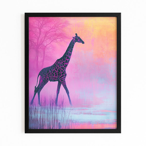 Purple Giraffe Wall Art
