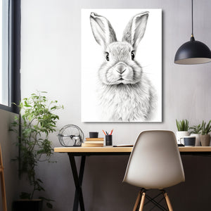 Rabbit Black and White Wall Art | MusaArtGallery™
