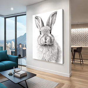 Rabbit Black and White Wall Art | MusaArtGallery™