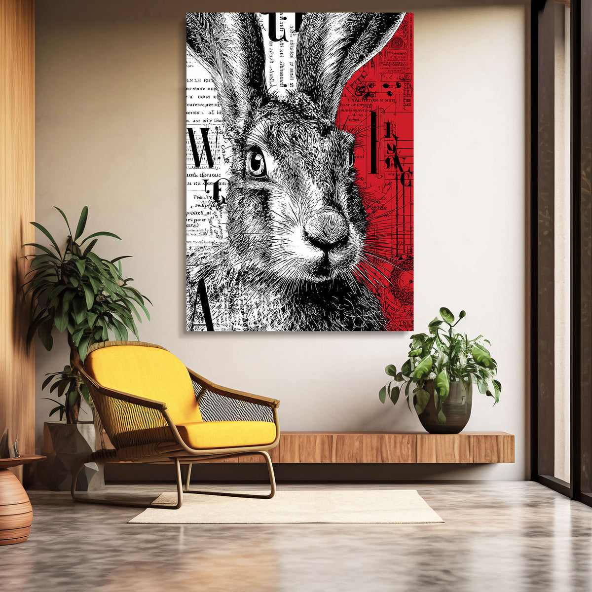 Rabbit Wall Decor Vertical - UV-Resistant Coating – MusaArtGallery