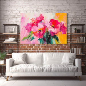 Radiant Blooms Pink Abstract Art | MusaArtGallery™
