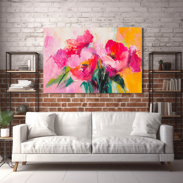 Radiant Blooms Pink Abstract Art | MusaArtGallery™