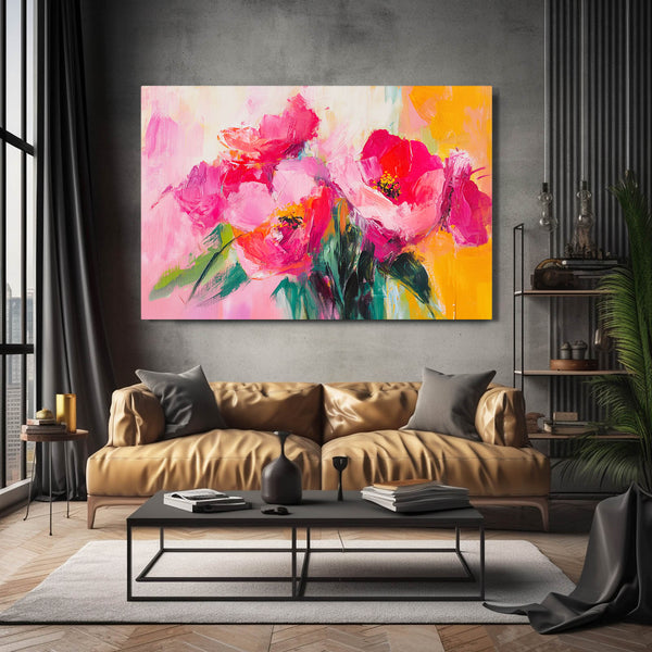 Radiant Blooms Pink Abstract Art | MusaArtGallery™