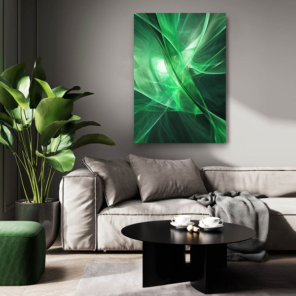 Radiant Fusion Green Abstract Art | MusaArtGallery™