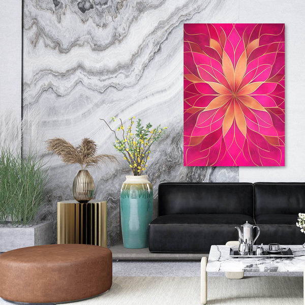 Radiant Lotus Pink Abstract Art | MusaArtGallery™