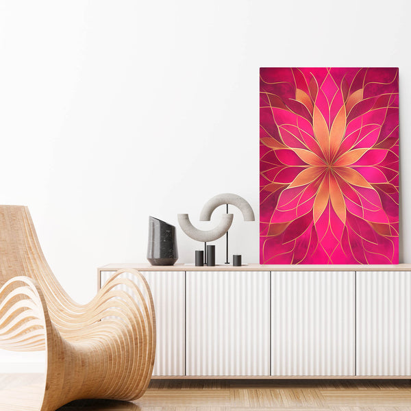 Radiant Lotus Pink Abstract Art | MusaArtGallery™