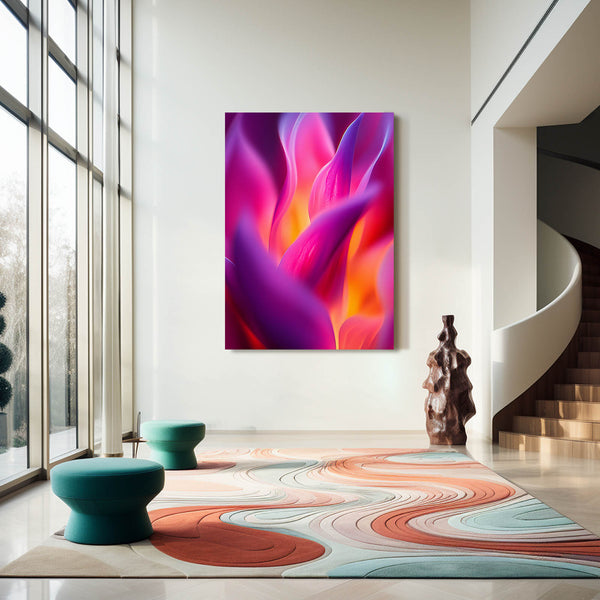 Radiant Petal Flow Pink Abstract Art | MusaArtGallery™