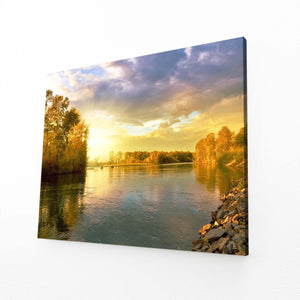 Radiant River Sunset Art | MusaArtGallery™