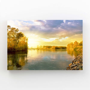 Radiant River Sunset Art | MusaArtGallery™