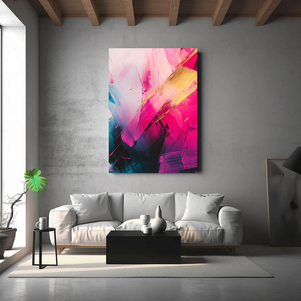 Radiant Strokes Pink Abstract Art | MusaArtGallery™