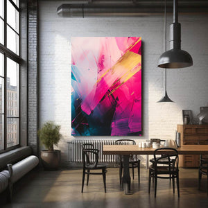 Radiant Strokes Pink Abstract Art | MusaArtGallery™