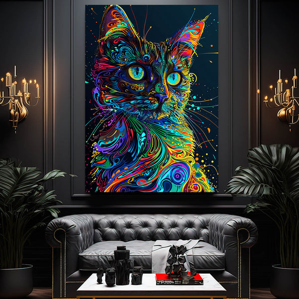 Rainbow Color Cat Art | MusaArtGallery™