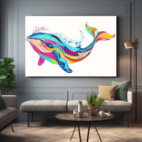 Rainbow Splash Whale Art | MusaArtGallery™