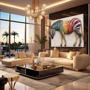 Rainbow Zebra Art