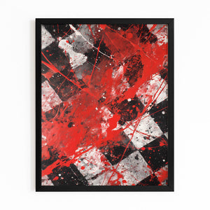 Red Abstract Chess Art