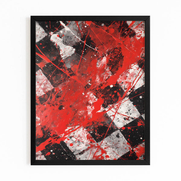 Red Abstract Chess Art