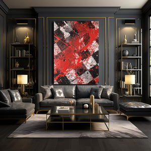 Red Abstract Chess Art