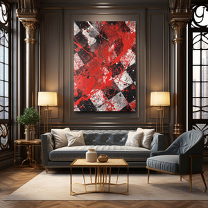 Red Abstract Chess Art