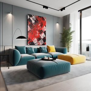 Red Abstract Chess Art