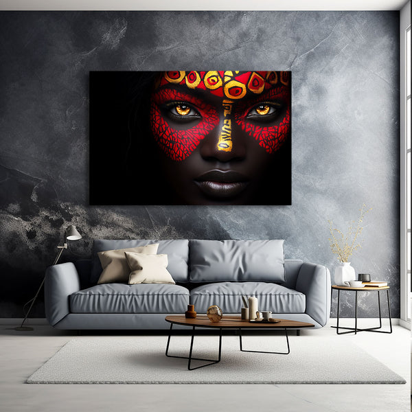 Red African Wall Art Decor