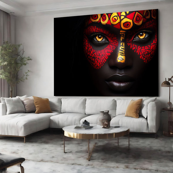 Red African Wall Art Decor