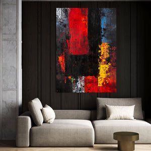 Red Black Abstract Art