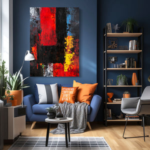 Red Black Abstract Art