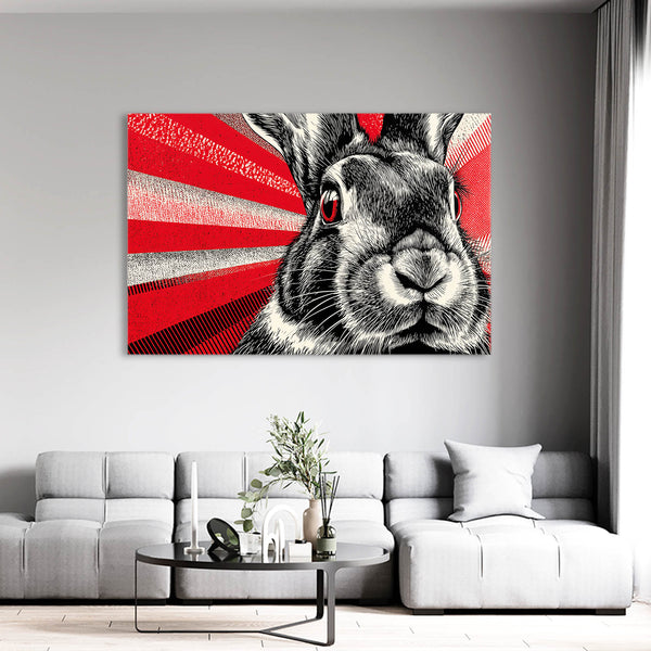 Red Bunny Wall Art