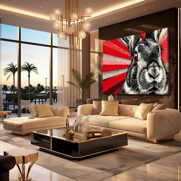 Red Bunny Wall Art