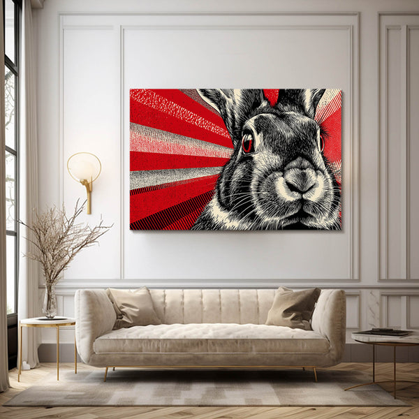 Red Bunny Wall Art
