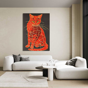 Red Cat Art Drawing | MusaArtGallery™