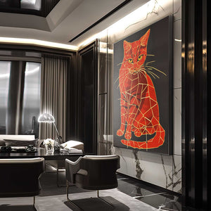 Red Cat Art Drawing | MusaArtGallery™