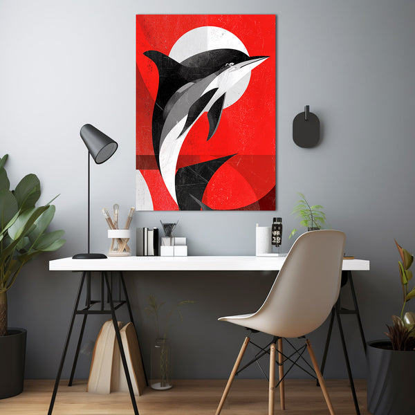 Red Dolphin Art