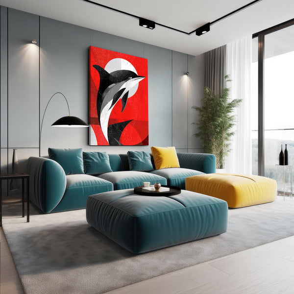 Red Dolphin Art