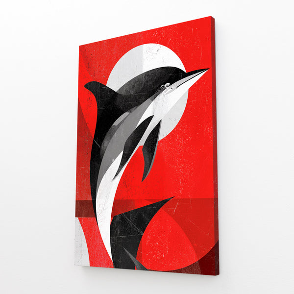 Red Dolphin Art