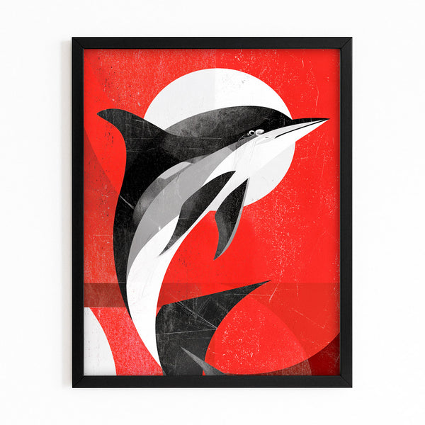 Red Dolphin Art