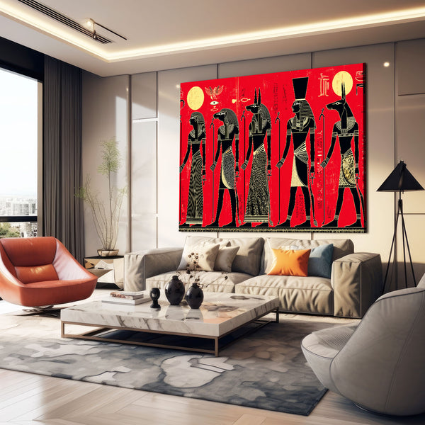 Red Egyptian Wall Decor