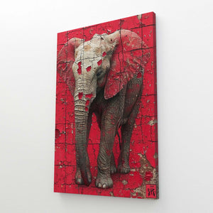 Red Elephant Wall Art 3D  | MusaArtGallery™