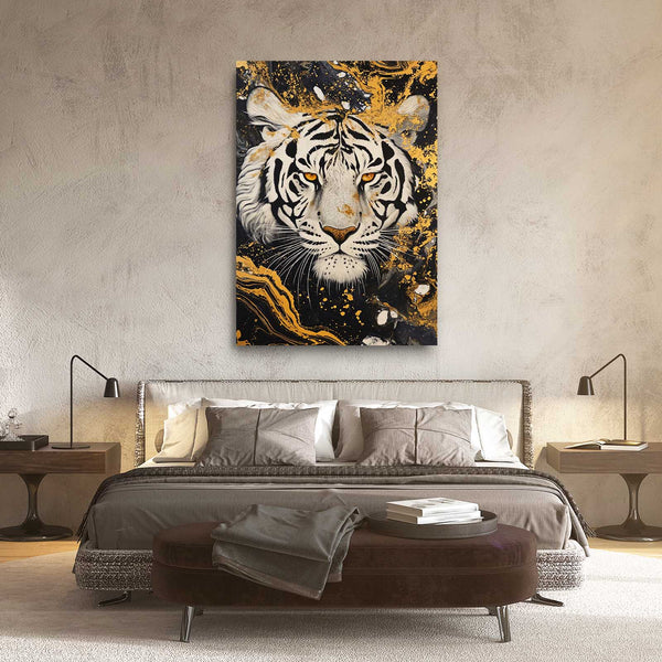 Black and White Tiger Head Art | MusaArtGallery™