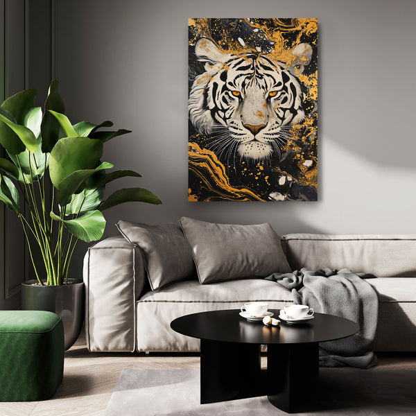 Black and White Tiger Head Art | MusaArtGallery™