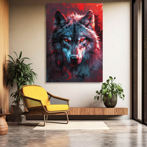 Red Eyes Wolf Wall Art  | MusaArtGallery™